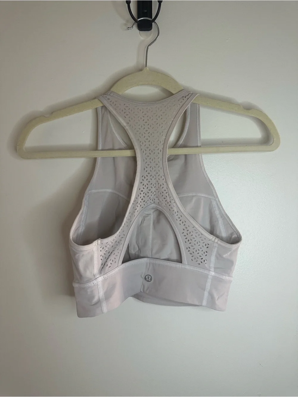 Off White Lululemon High-Neck Laser-Cut Bralette